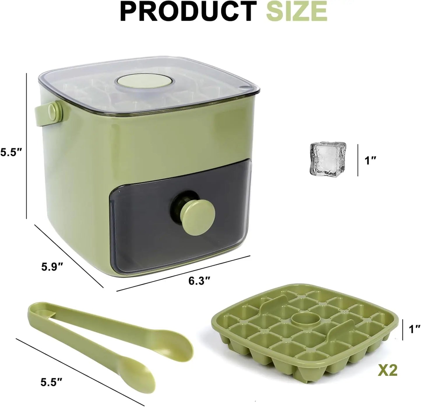 48-Grid Ice Cube Tray with Storage Bin – One-Touch Easy Release