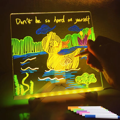 GlowScribe LED Message Board – Colourful Night Light Writing & Drawing Pad for Kids