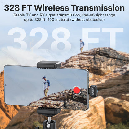 Microfone de lapela sem fio BOYA Mini para iOS e Android