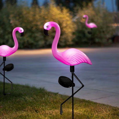 Luzes solares de jardim em forma de flamingo – Decoração festiva para áreas externas (1 unidade/3 unidades)