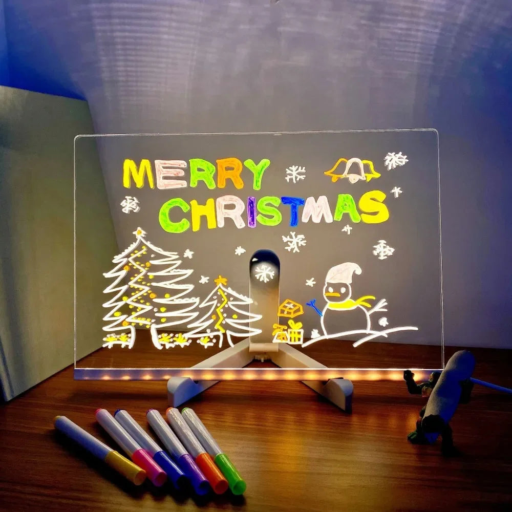 GlowScribe LED Message Board – Colourful Night Light Writing & Drawing Pad for Kids
