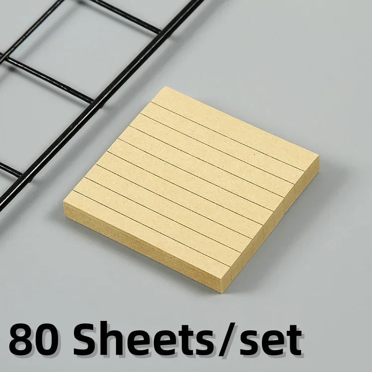 EcoNote Kraft Sticky Pad – 80 Sheets Lined Memo Notes for Study & Daily Organisation