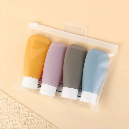 PureVoyage Refillable Travel Bottles – 3/4Pcs Soft Squeeze Tubes for Lotion, Shampoo & Gel (30/60/100ML)