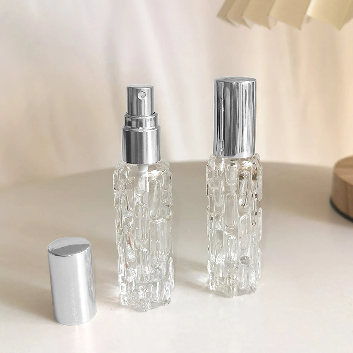 LuxeMist Mini Perfume Spray – 10ml Refillable Glass Bottle with Aluminium Atomiser Cap