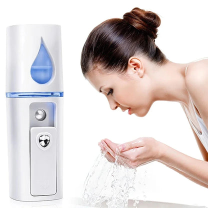 GlowMist Mini Facial Sprayer – 20ML USB Rechargeable Nano Steamer for Instant Skin Hydration