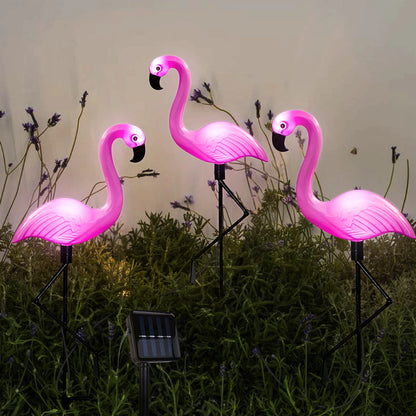 Luzes solares de jardim em forma de flamingo – Decoração festiva para áreas externas (1 unidade/3 unidades)