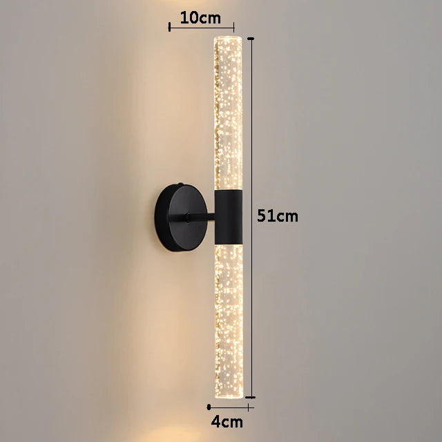 Luminária de parede LED Nordic Bubbles Crystal Rod – Elegância moderna