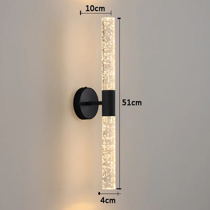 Luminária de parede LED Nordic Bubbles Crystal Rod – Elegância moderna