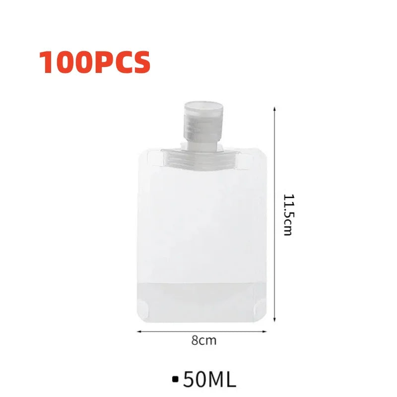 TravelEase Refillable Bottles Set – 10Pcs 30/50/100ML Leak-Proof Cosmetic Containers for Toiletries & Skincare