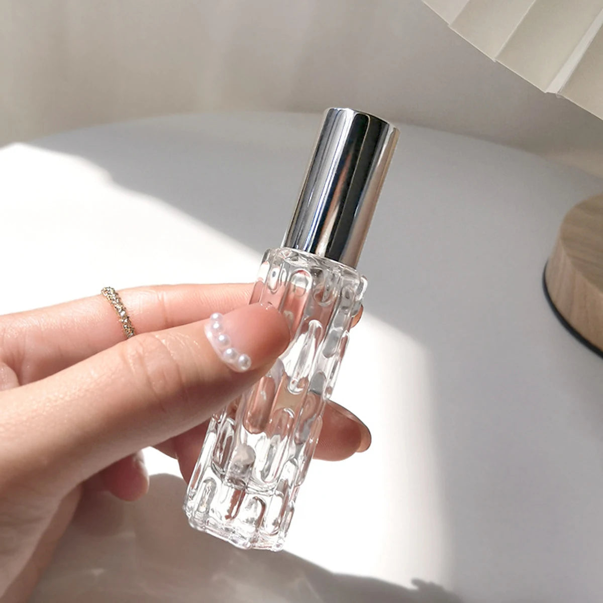 LuxeMist Mini Perfume Spray – 10ml Refillable Glass Bottle with Aluminium Atomiser Cap