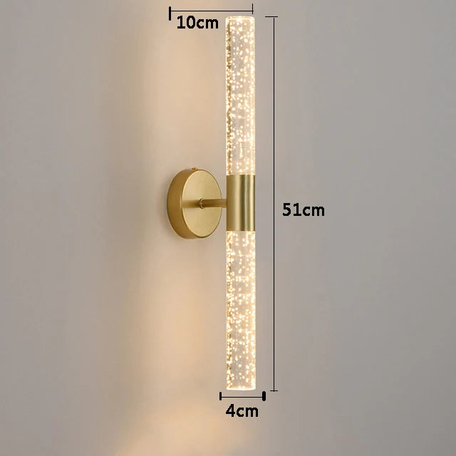 Luminária de parede LED Nordic Bubbles Crystal Rod – Elegância moderna