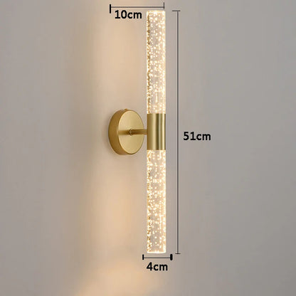 Luminária de parede LED Nordic Bubbles Crystal Rod – Elegância moderna