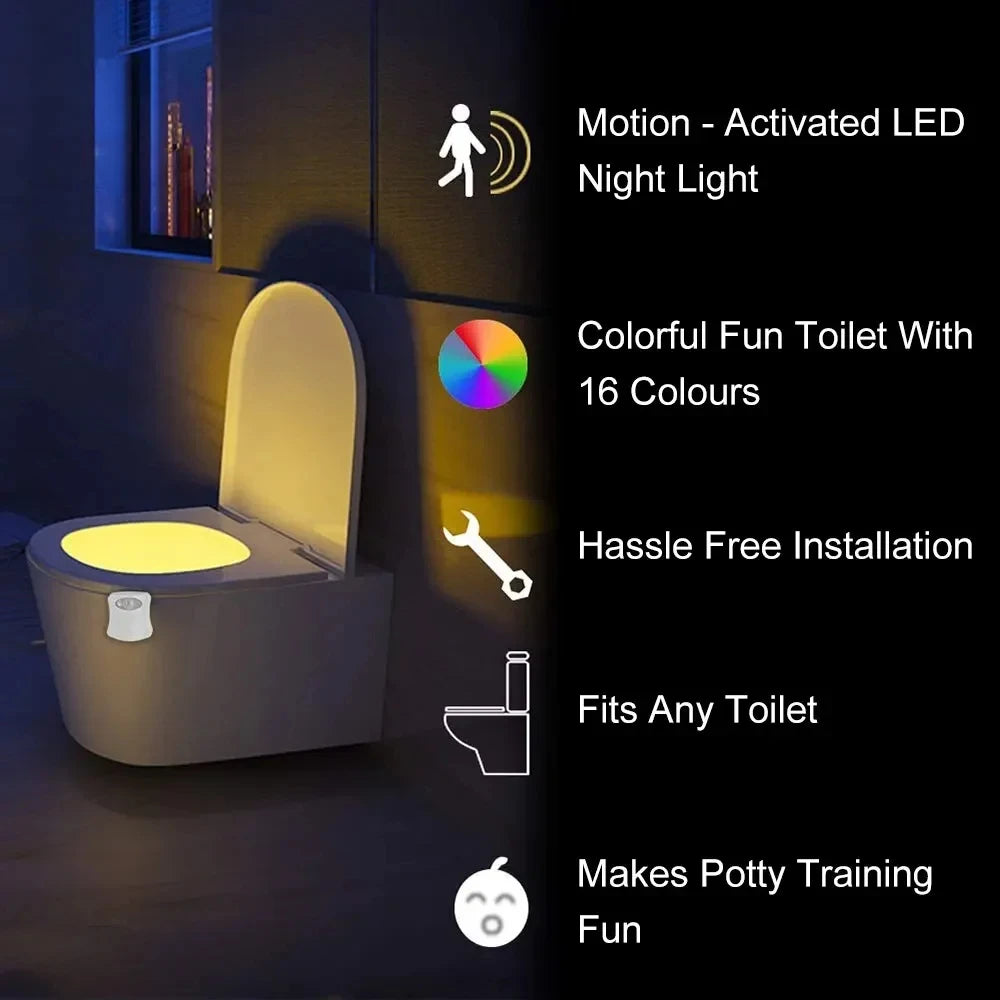 AuraLite Wireless Motion Sensor LED Night Light – Colourful RGB Lamp for Home & Bathroom
