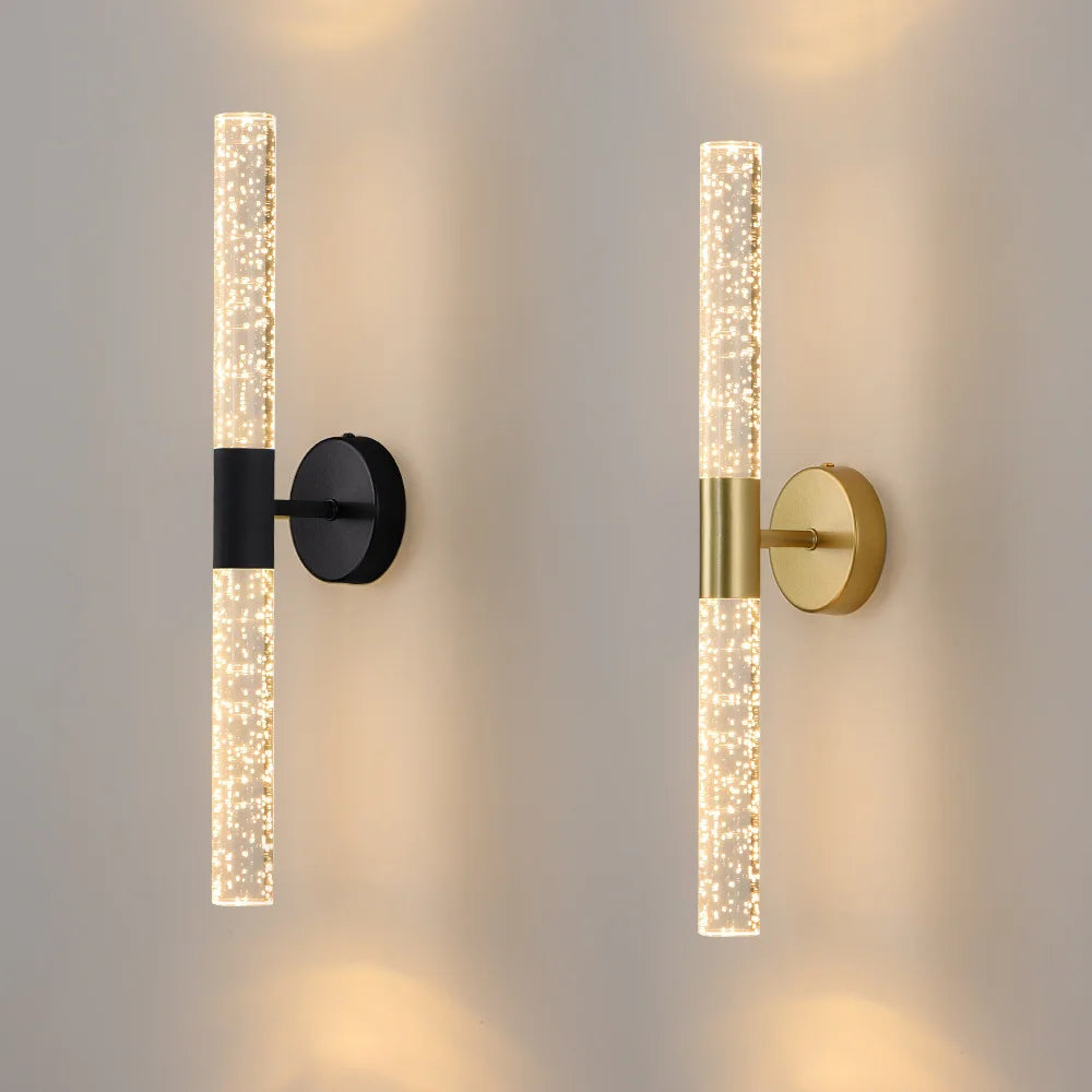 Luminária de parede LED Nordic Bubbles Crystal Rod – Elegância moderna