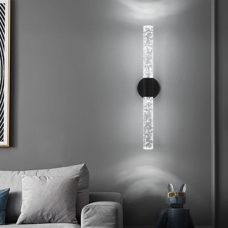 Luminária de parede LED Nordic Bubbles Crystal Rod – Elegância moderna