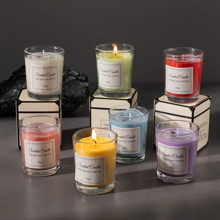 PureAura Luxury Candle Set – Handmade Soy Wax Glass Candles with Aromatherapy Fragrance
