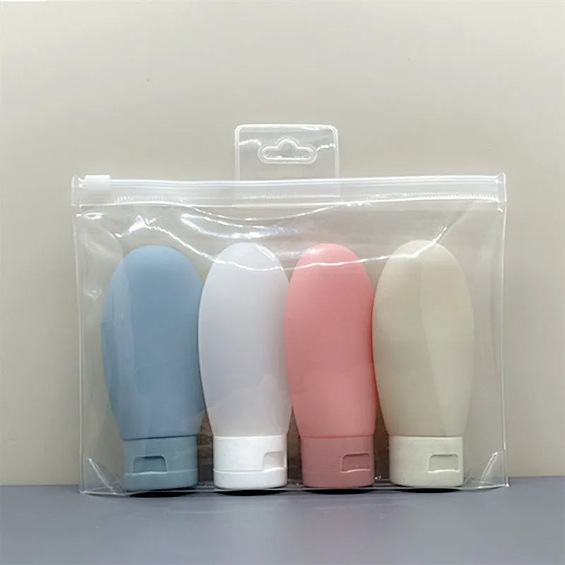 PureVoyage Refillable Travel Bottles – 3/4Pcs Soft Squeeze Tubes for Lotion, Shampoo & Gel (30/60/100ML)