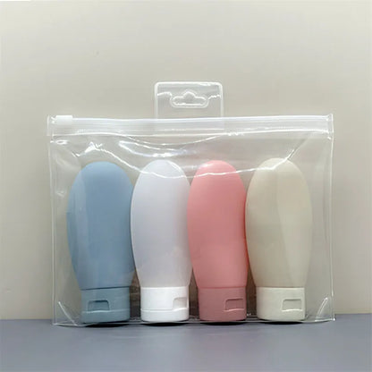 PureVoyage Refillable Travel Bottles – 3/4Pcs Soft Squeeze Tubes for Lotion, Shampoo & Gel (30/60/100ML)