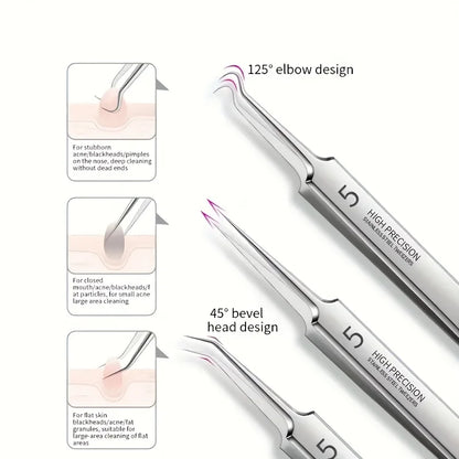 PureSkin Pro Blackhead Remover Kit – Stainless Steel Acne & Blemish Extraction Tools