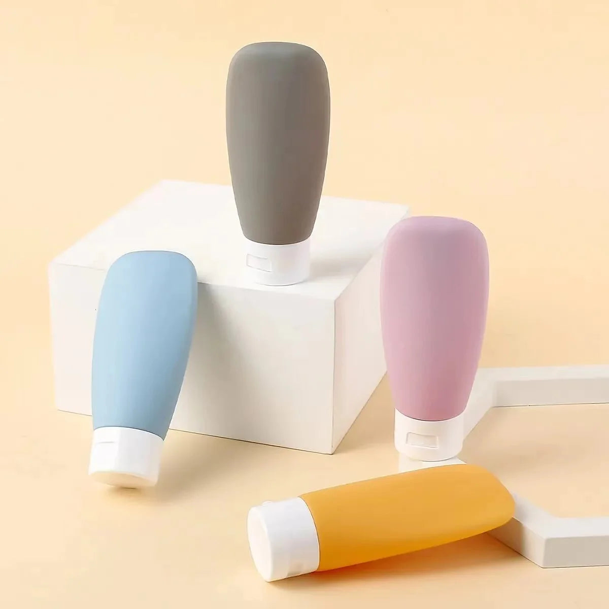 PureVoyage Refillable Travel Bottles – 3/4Pcs Soft Squeeze Tubes for Lotion, Shampoo & Gel (30/60/100ML)