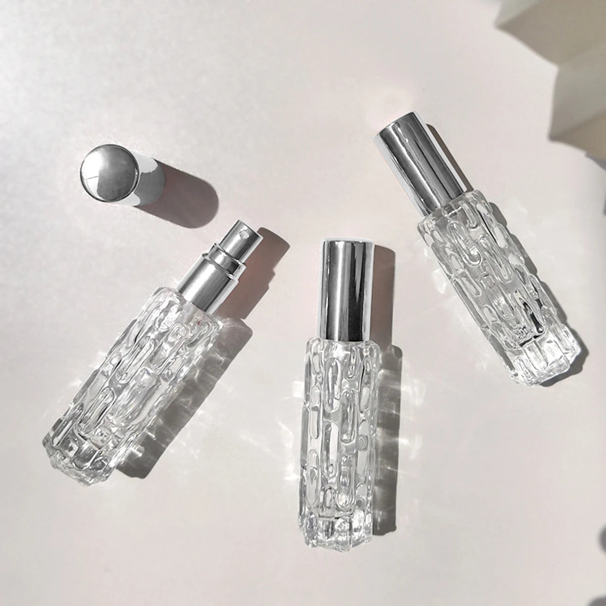 LuxeMist Mini Perfume Spray – 10ml Refillable Glass Bottle with Aluminium Atomiser Cap