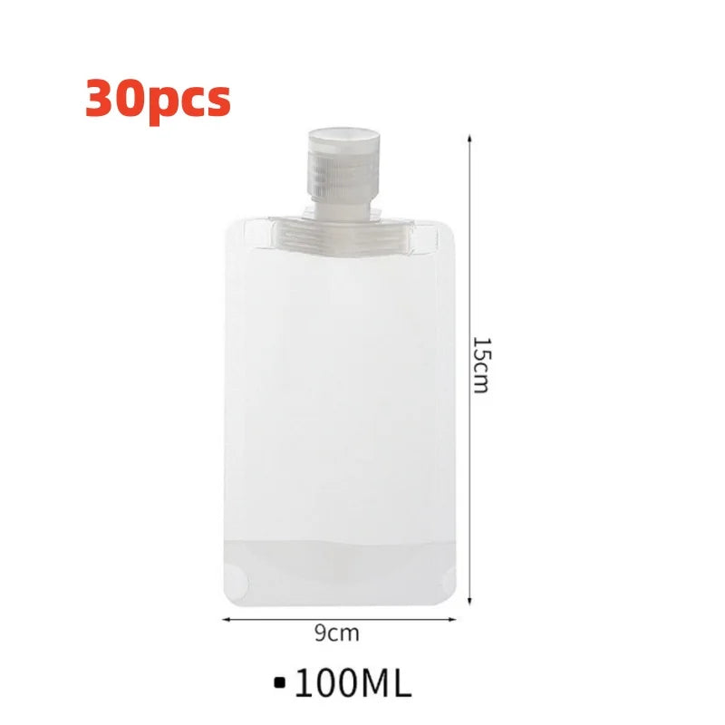 TravelEase Refillable Bottles Set – 10Pcs 30/50/100ML Leak-Proof Cosmetic Containers for Toiletries & Skincare